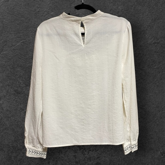 Ivory Embroidered Blouse with Ruffle Detail - Picture 2 of 8